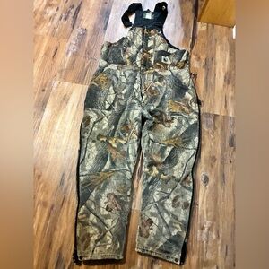 Berne Mens XL Overall Hunter Camo Chore Bibs Farm Insulated Pants mens 48-50